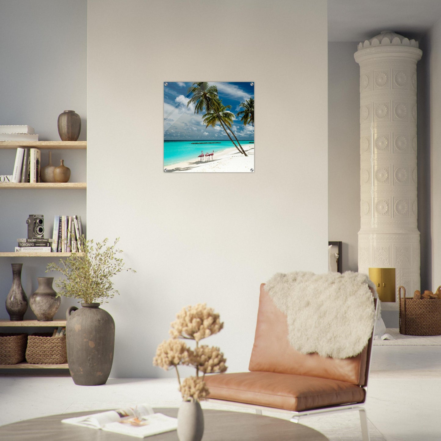 Flamingos on Vacation Acrylic Wall Print -on Caribbean Rays