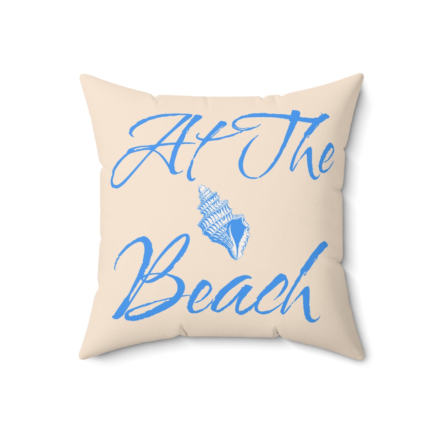At the Beach Tan Spun Polyester Square Pillow