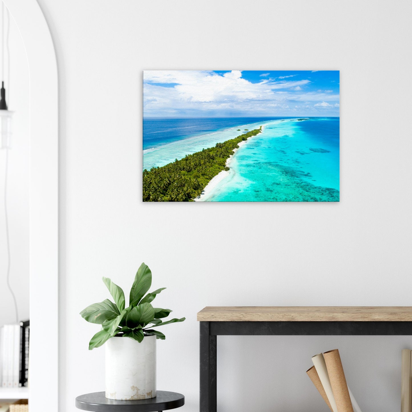 Skinny Island Canvas Wall Print on Caribbean Rays