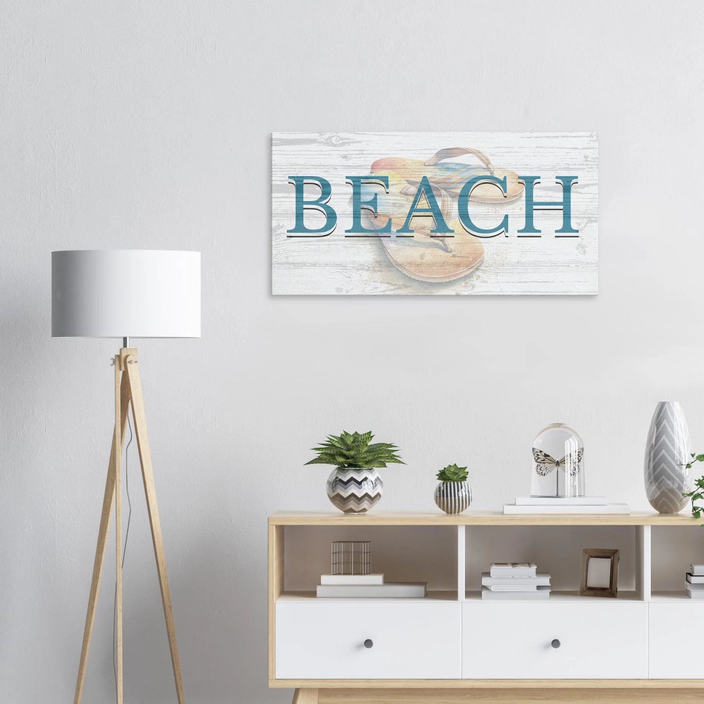 Beach Flip Flop Canvas Wall Prints by Caribbean Rays