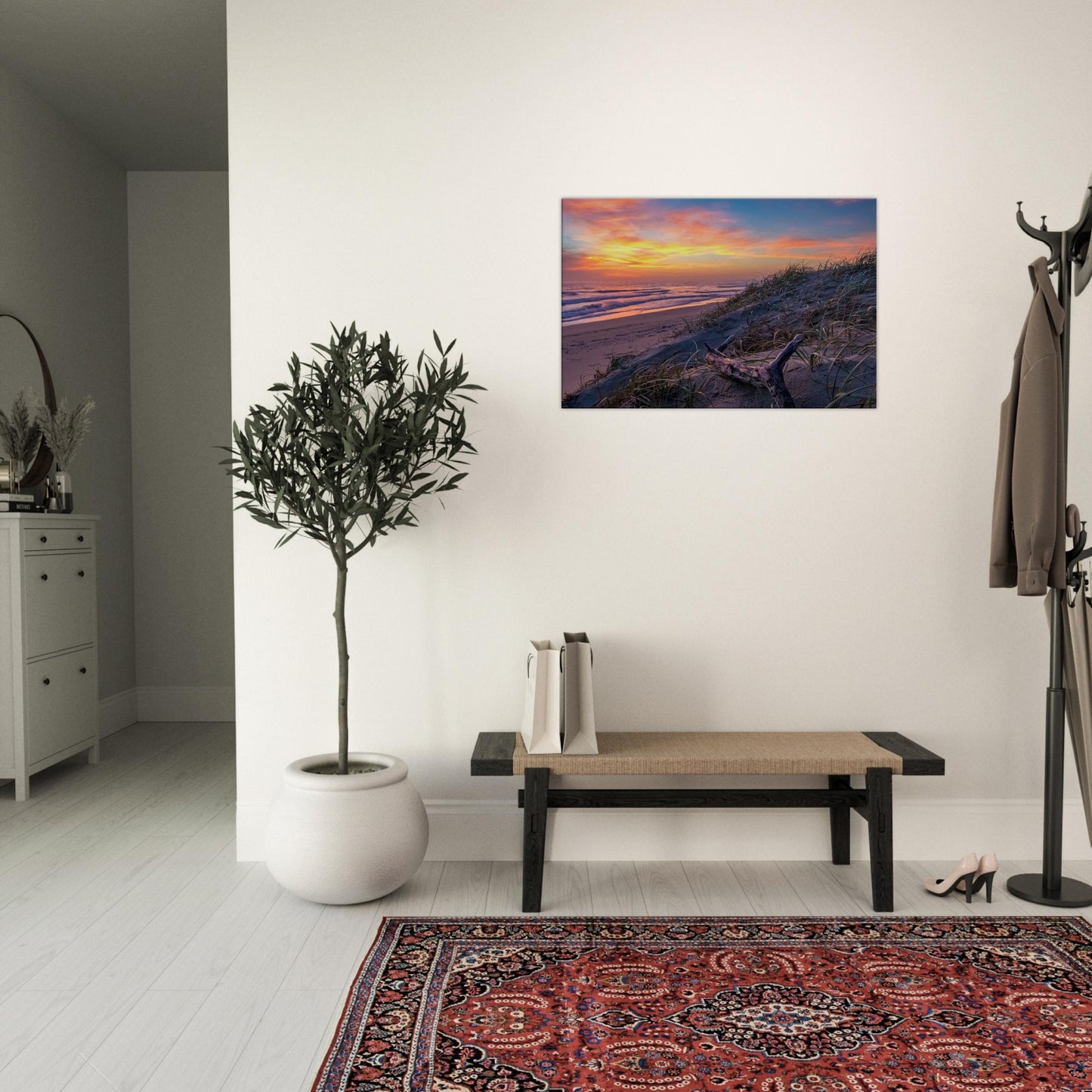 Beach Dune Sunset Canvas Wall Print on Caribbean Rays