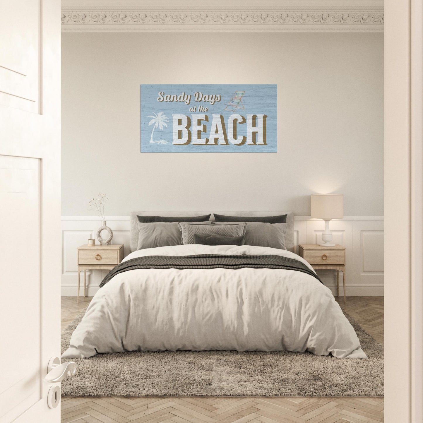 Sandy Days at the Beach Large Canvas Wall Print - Caribbean Rays