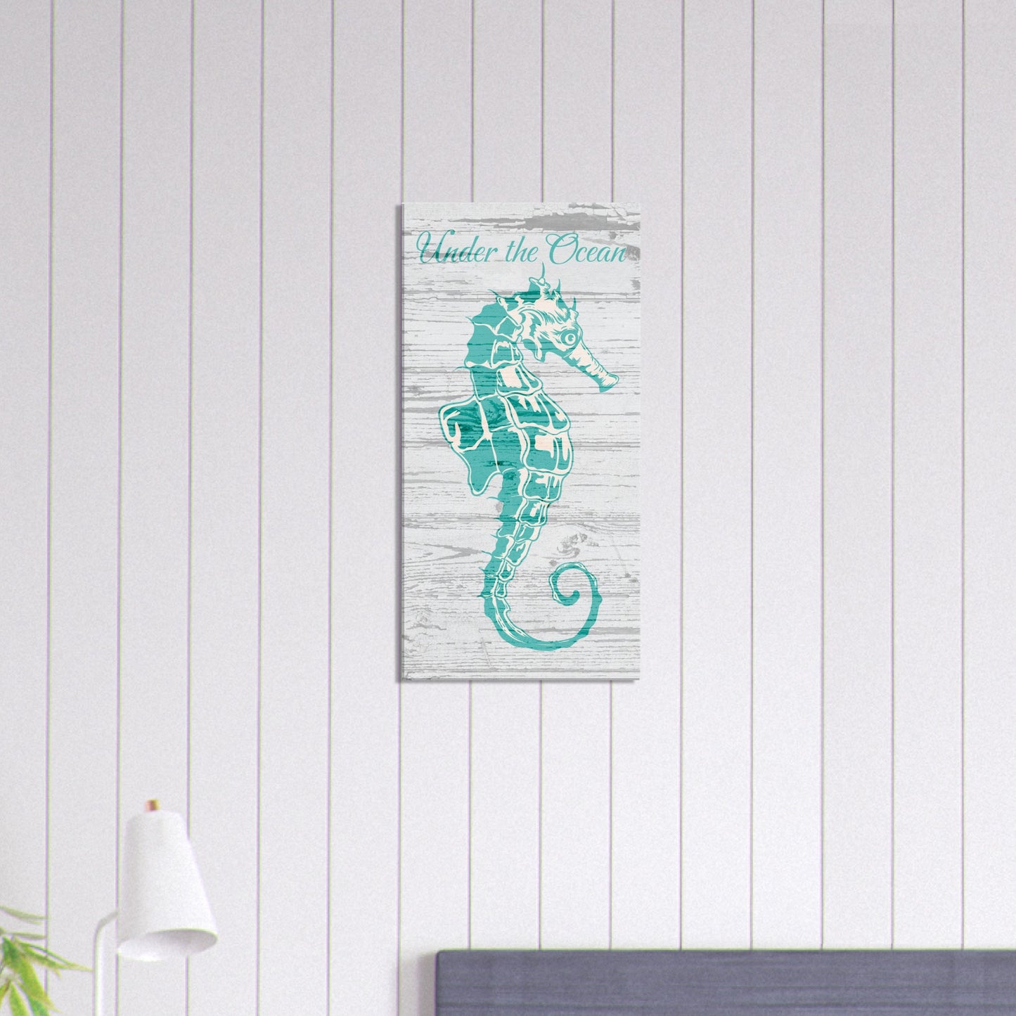 Under the Ocean Seahorse Canvas Wall Print- by t Caribbean Rays