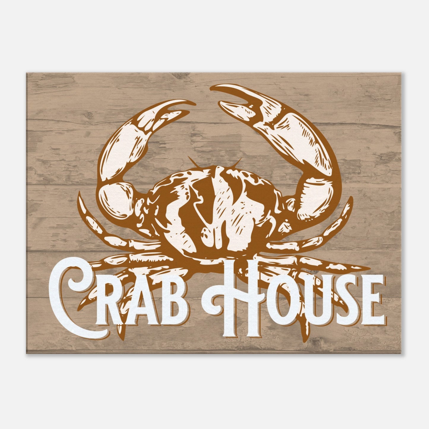 Crab House Large Brown Canvas Wall Print - by Caribbean Rays