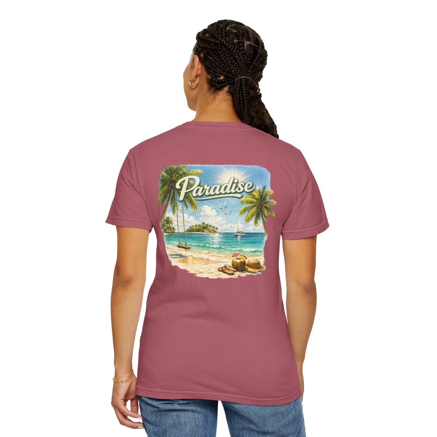 "Paradise" Tropical Beach Island Graphic Tee