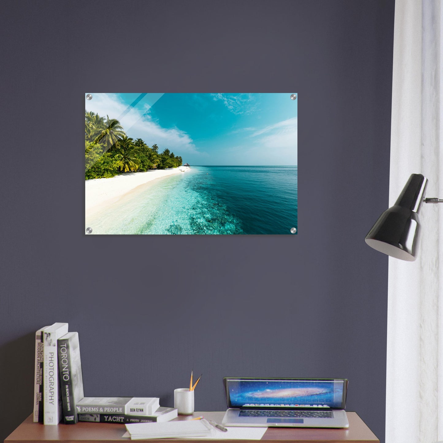 Tropical Beach Acrylic Wall Print Caribbean Rays