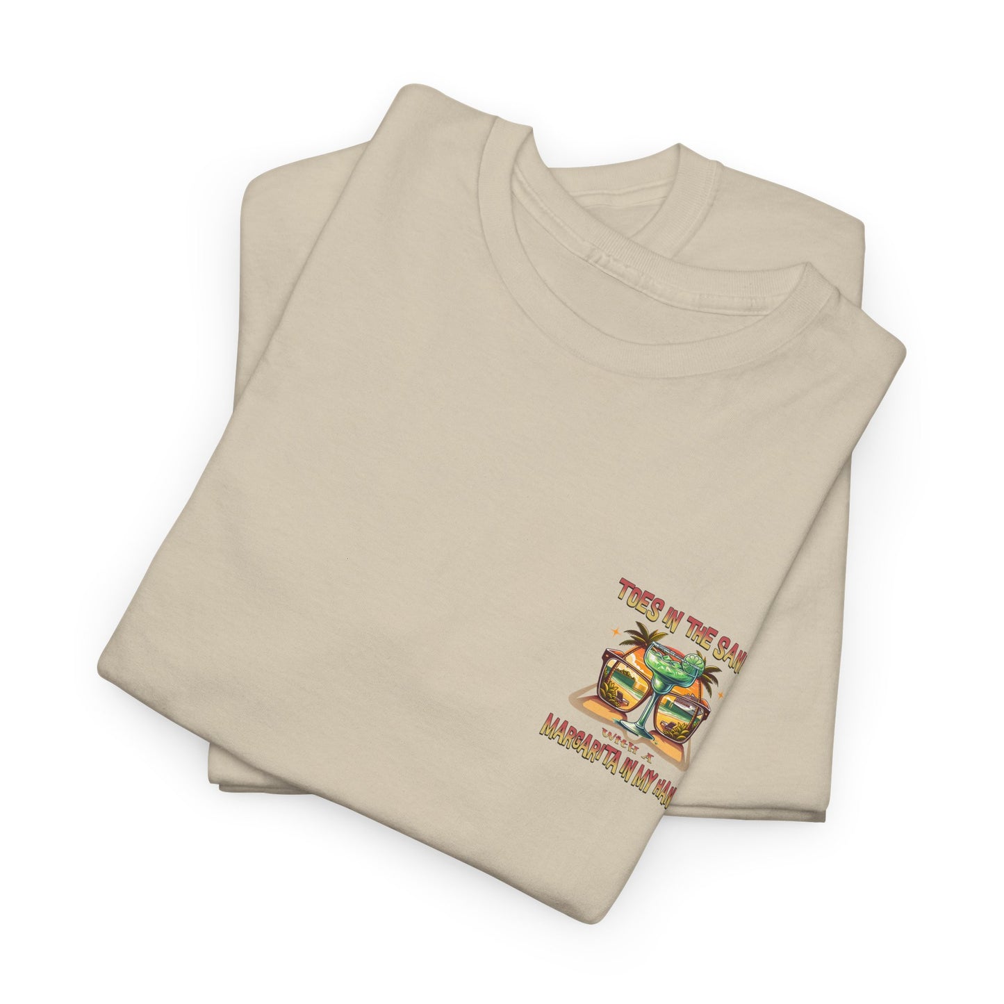 Toes in the Sand A Margarita in My Hand Unisex Heavy Cotton Tee