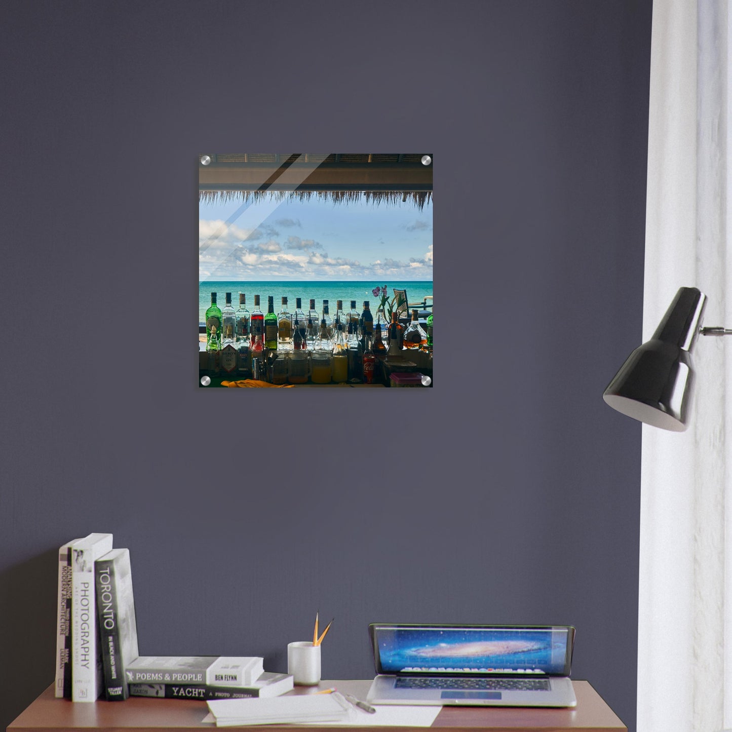 Beach Bar View Acrylic Wall Print on Caribbean Rays