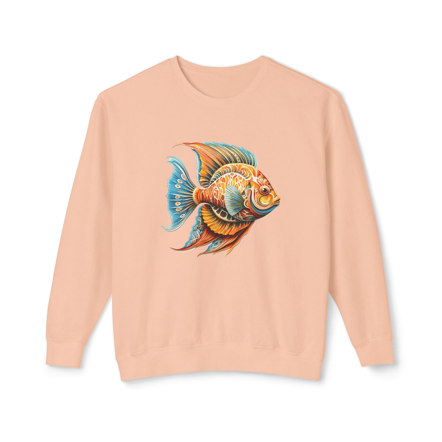 Beach Club Vibrant Fish Art Unisex Lightweight Crewneck Sweatshirt