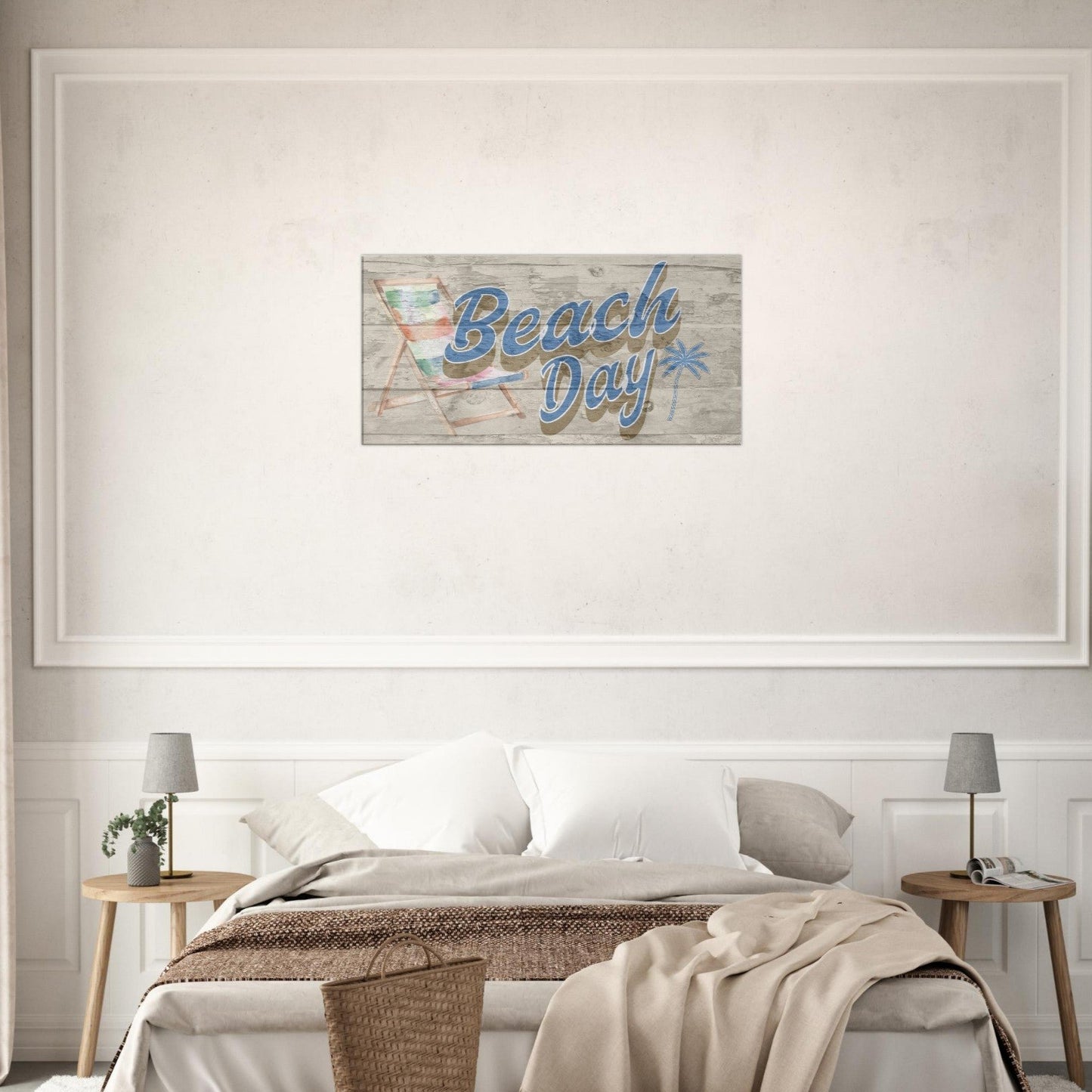 Distressed Beach Day Large Canvas Wall Print - at Caribbean Rays