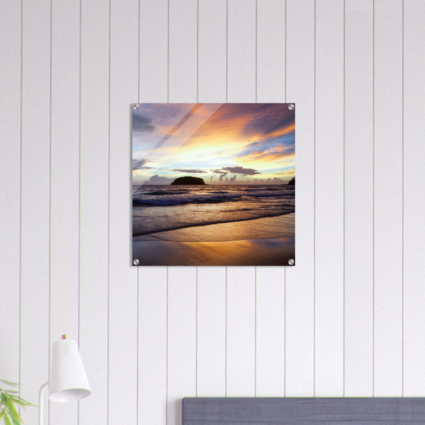 Island Sunset Acrylic Wall Print Caribbean Rays