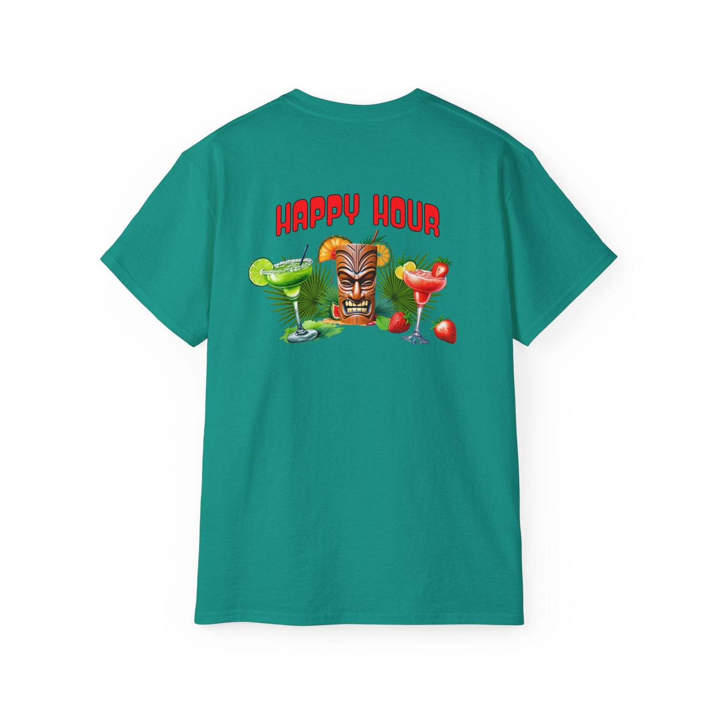 Tiki Beach Collection Happy Hour Unisex Ultra Cotton Tee Caribbean Rays