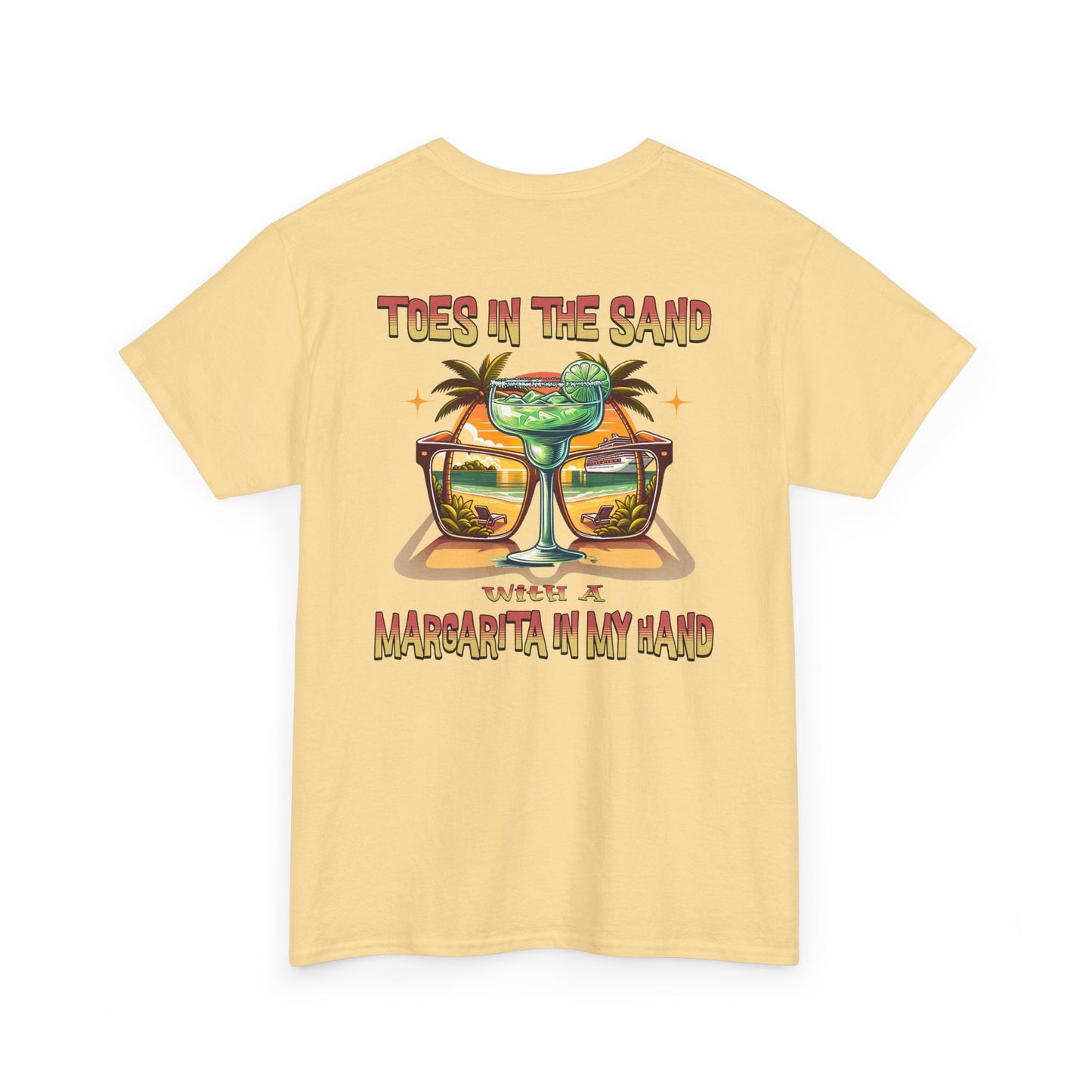 Toes in the Sand A Margarita in My Hand Unisex Heavy Cotton Tee by Caibbean Rays