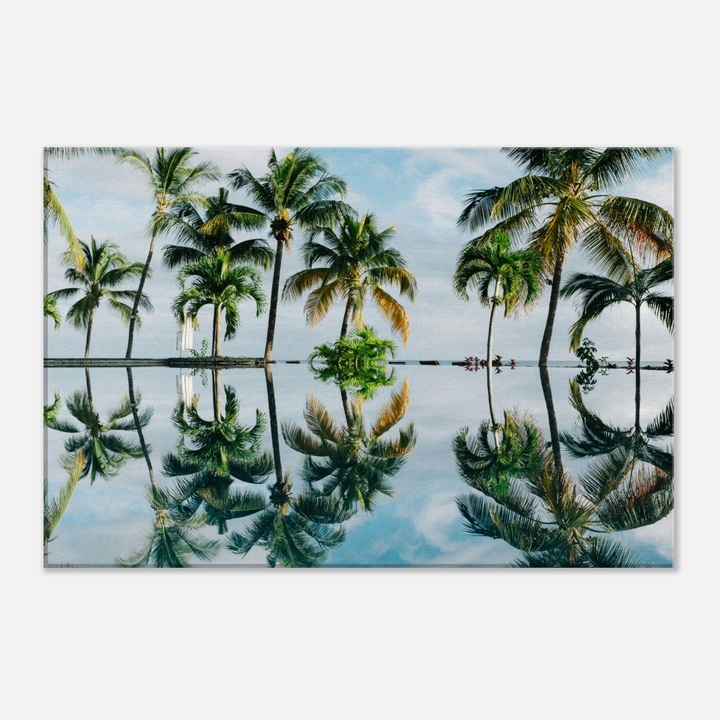 Palm Tree Reflections Canvas Wall Print by Caribbean Rays