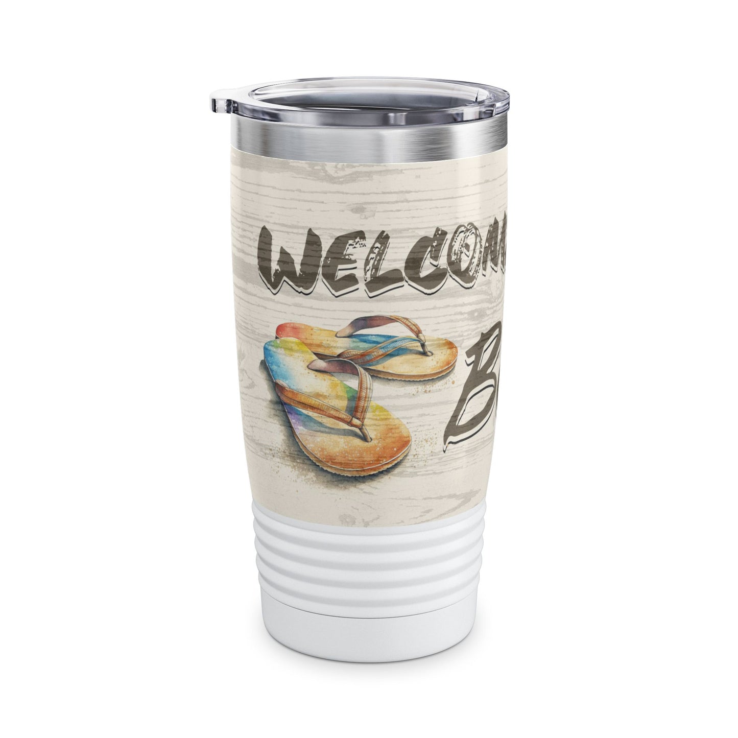 Welcome to the Beach Ringneck Tumbler, 20oz by Caribbean Rays