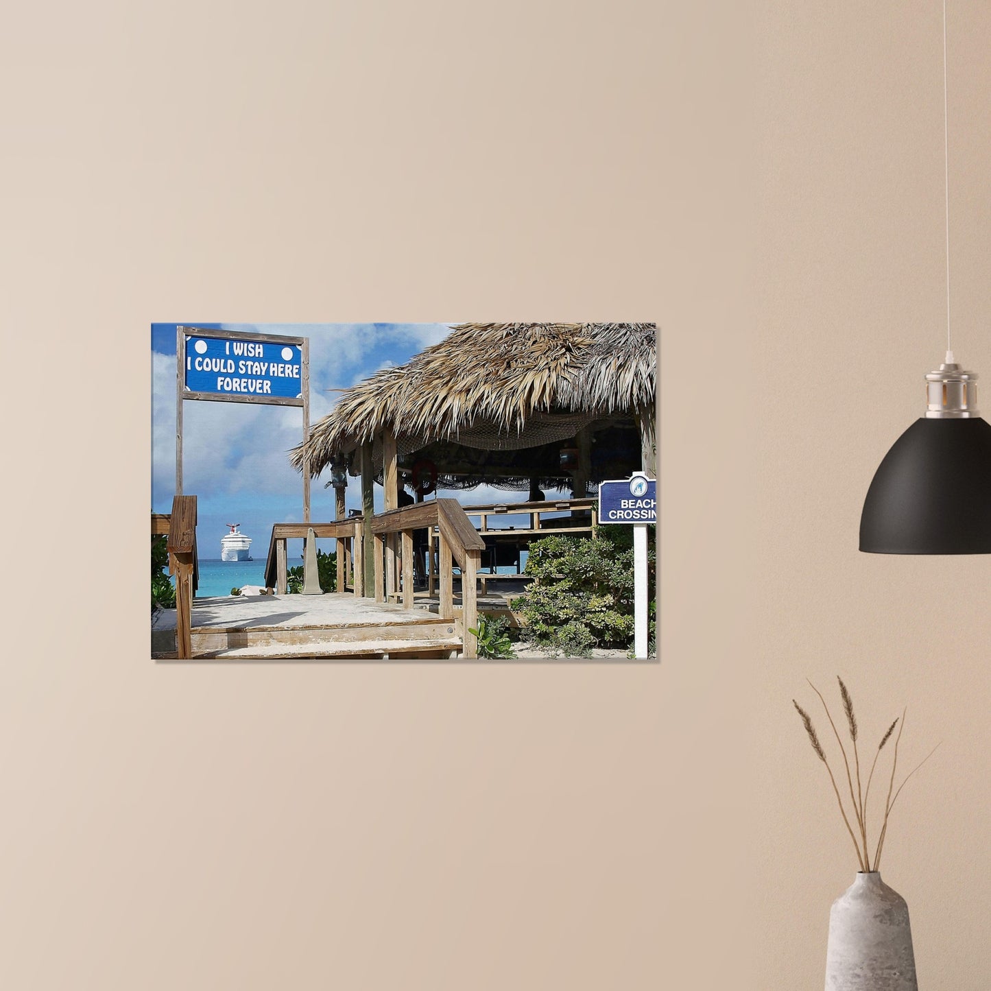 Caribbean Wish Canvas Wall Print - on Caribbean Rays