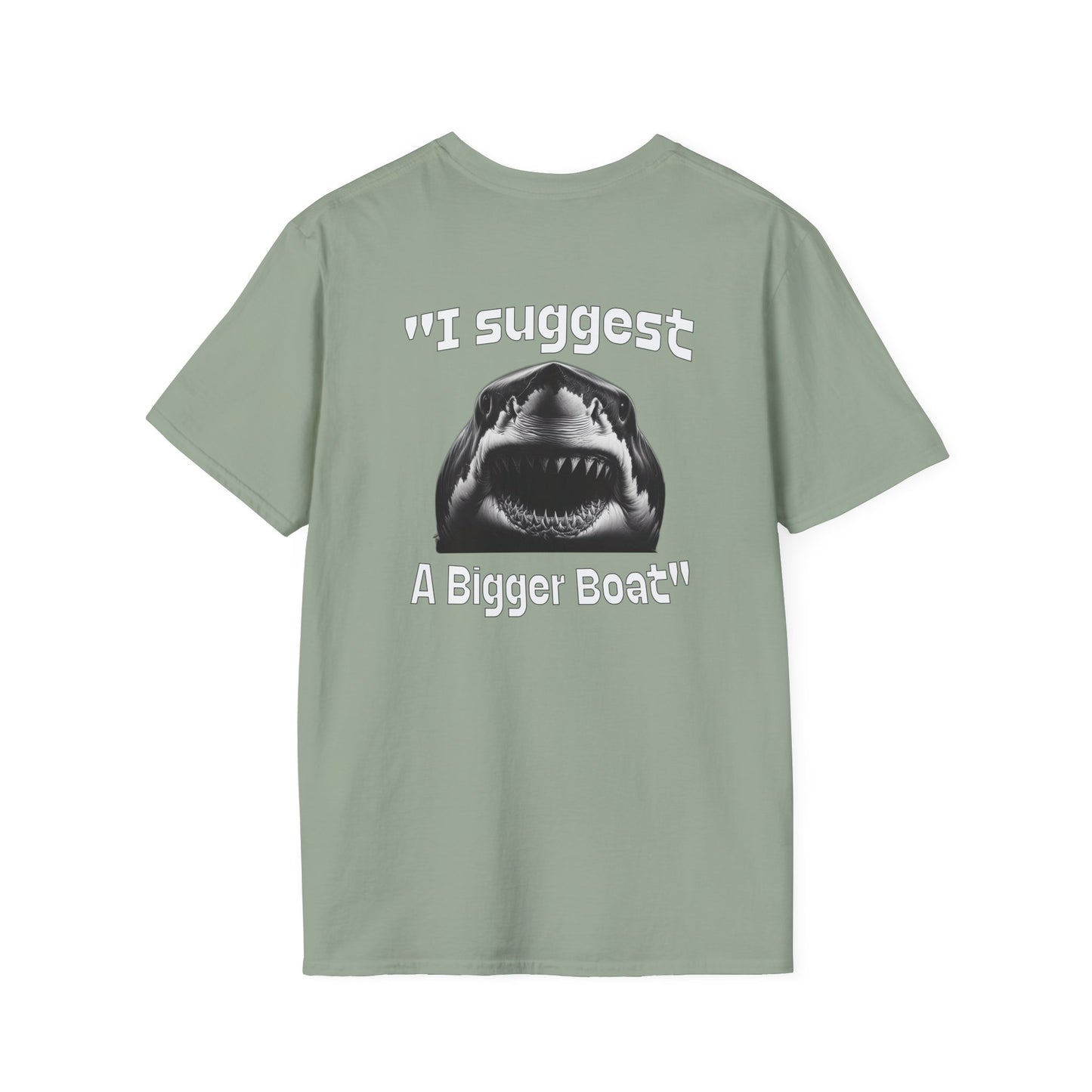 I Suggest a Bigger Boat Unisex Softstyle T-Shirt on Caribbean Rays