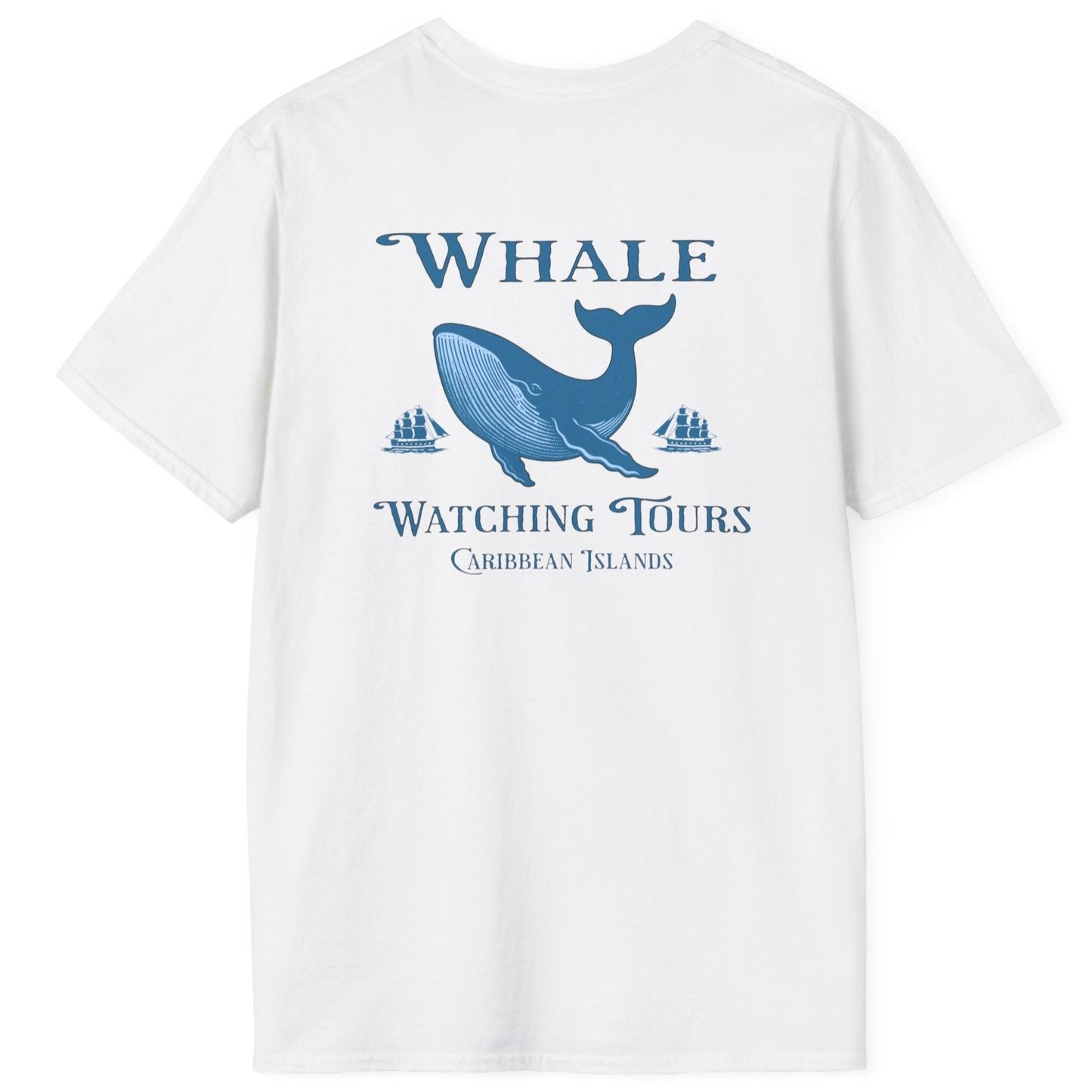 Whale Watching Tours Unisex Softstyle T-Shirt by Caribbean Rays