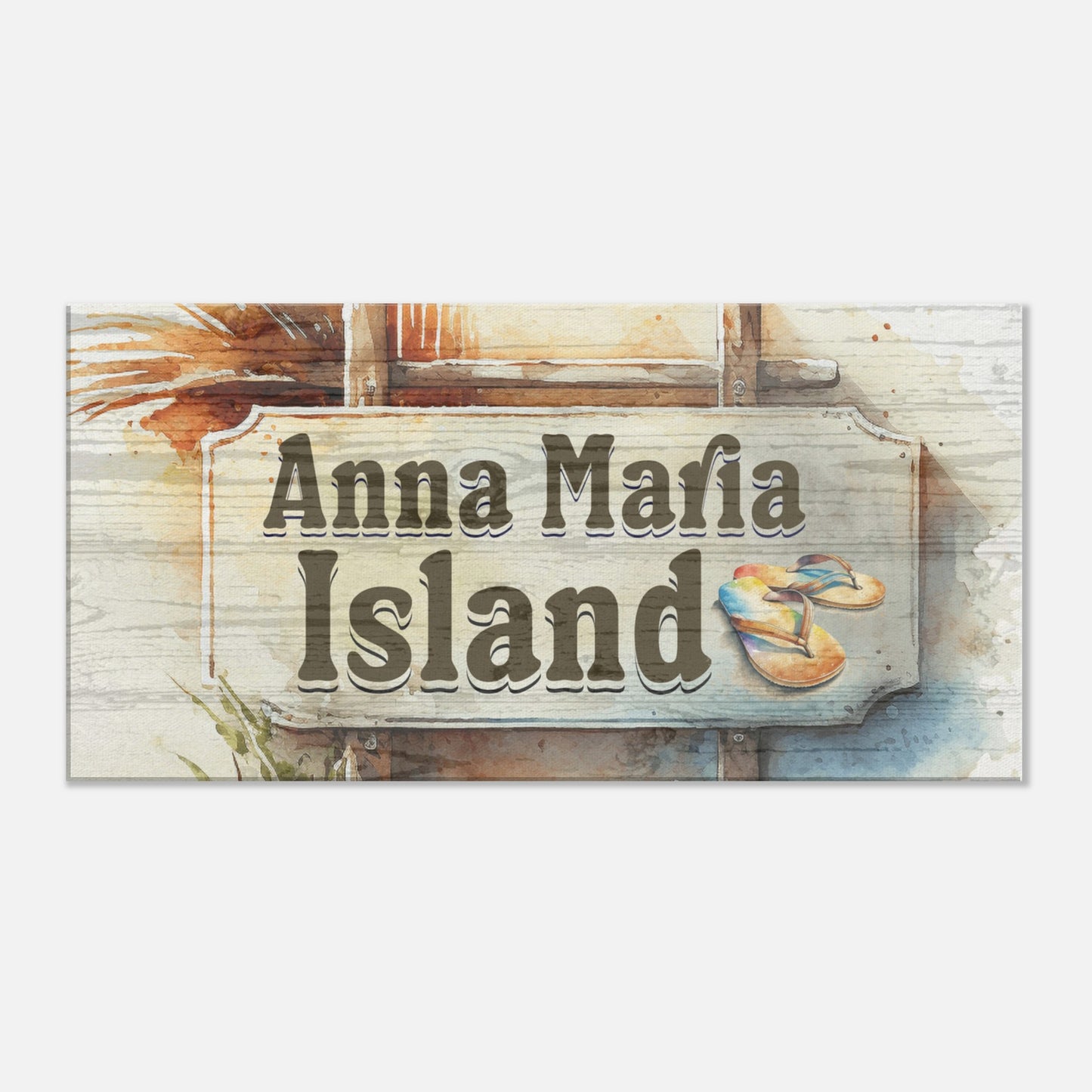 Anna Maria Sign Large Canvas Wall Print at Caribbean Rays