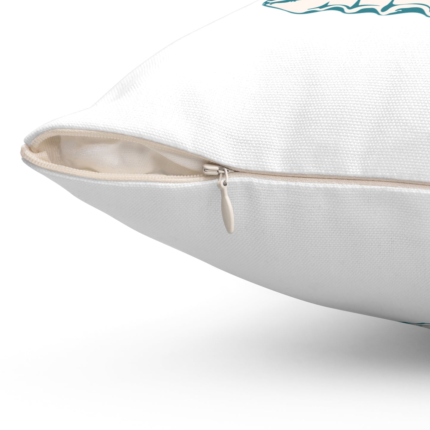 Beach Day Aqua Conch Shell Spun Polyester Square Pillow