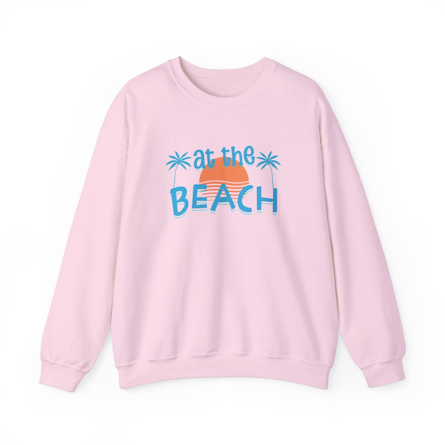 At the Beach Unisex Crewneck Sweatshirt - Summer Vibes, Casual Comfort -Caribbean Rays