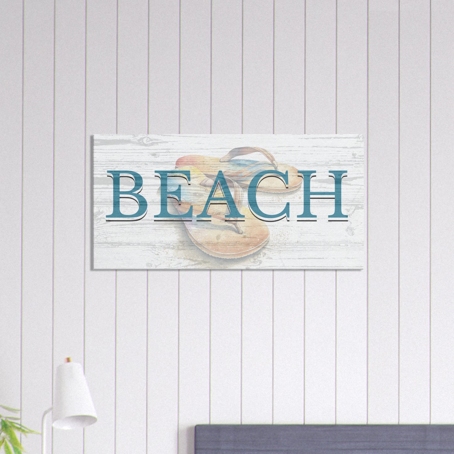 Beach Flip Flop Canvas Wall Prints on- Caribbean Rays