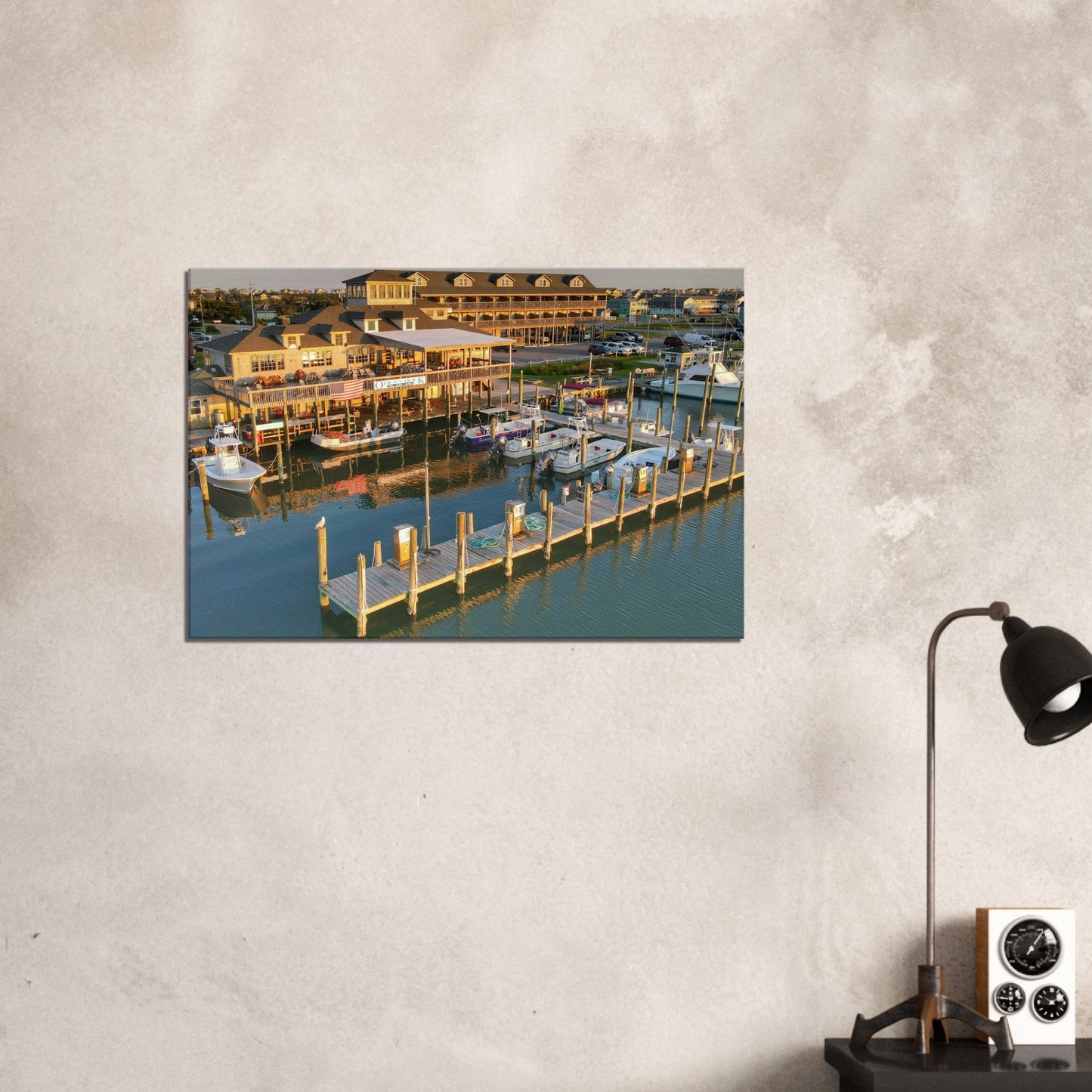 Breakwater Deck Canvas Wall Print Caribbean Rays