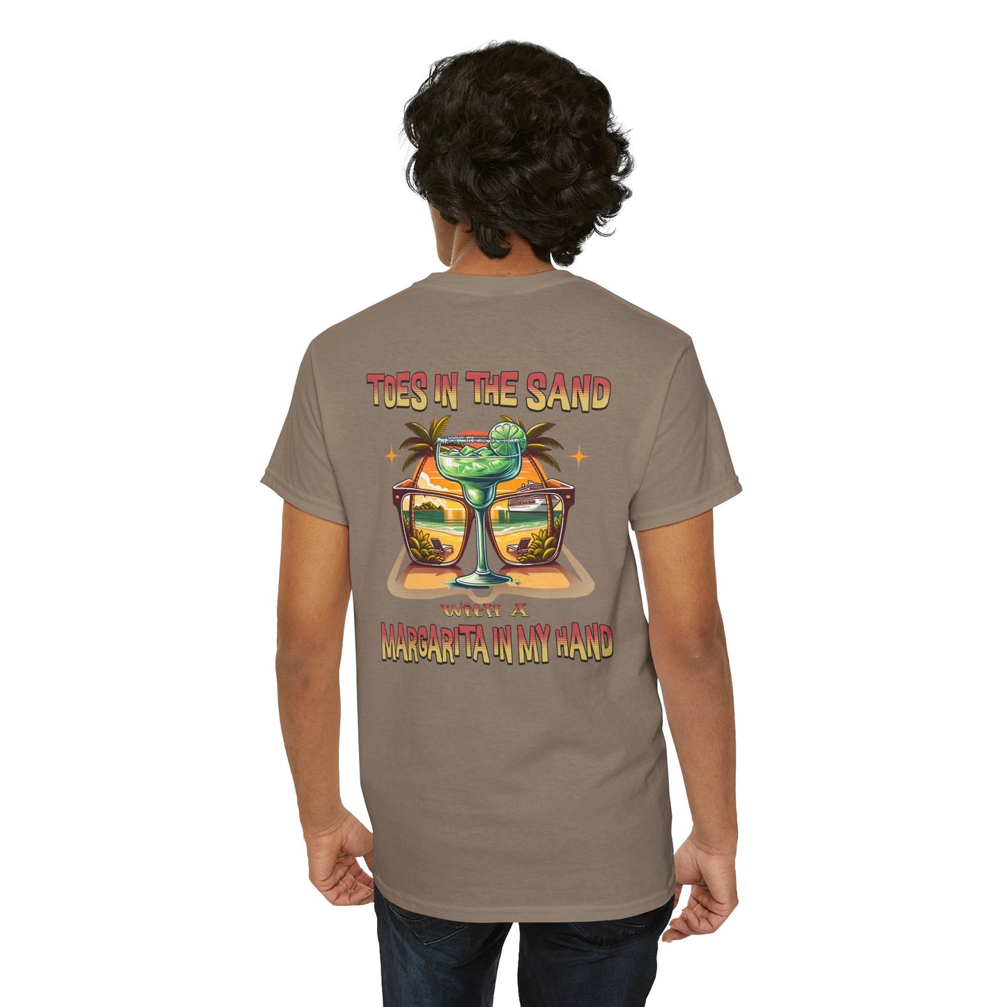Toes in the Sand A Margarita in My Hand Unisex Heavy Cotton Tee