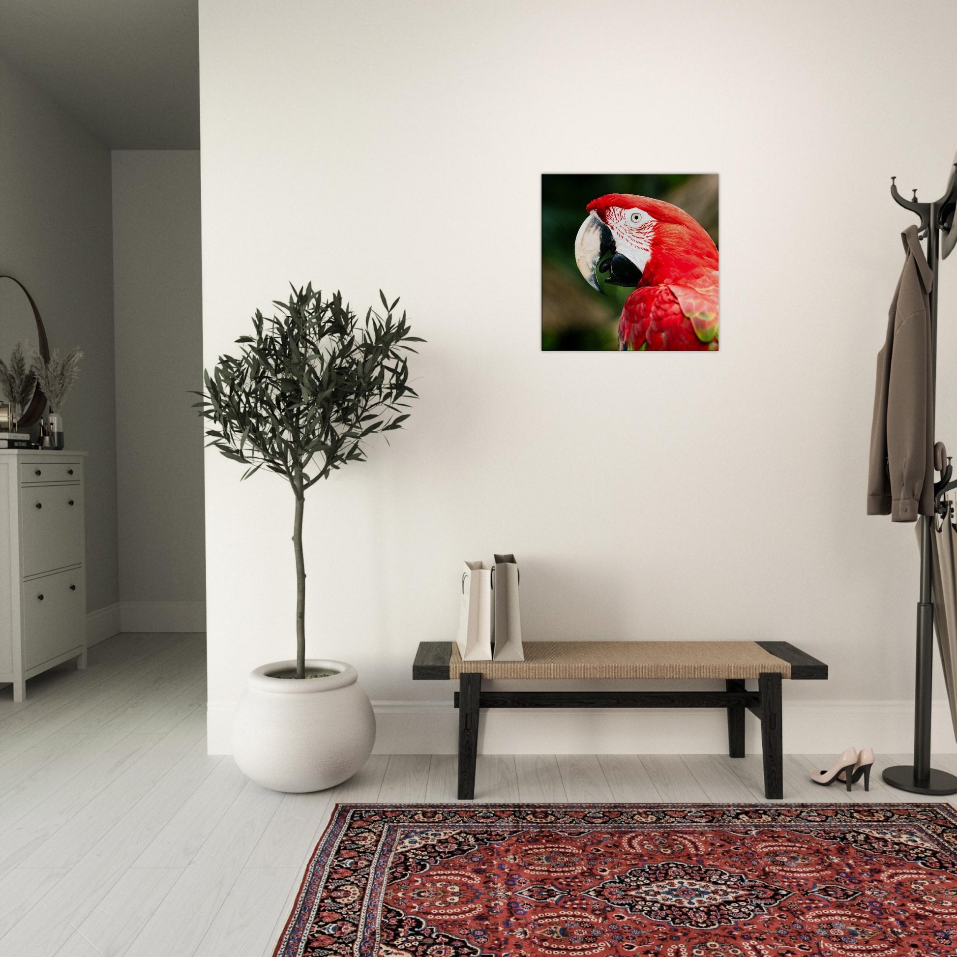 Red Macaw Parrot Canvas Wall Print 