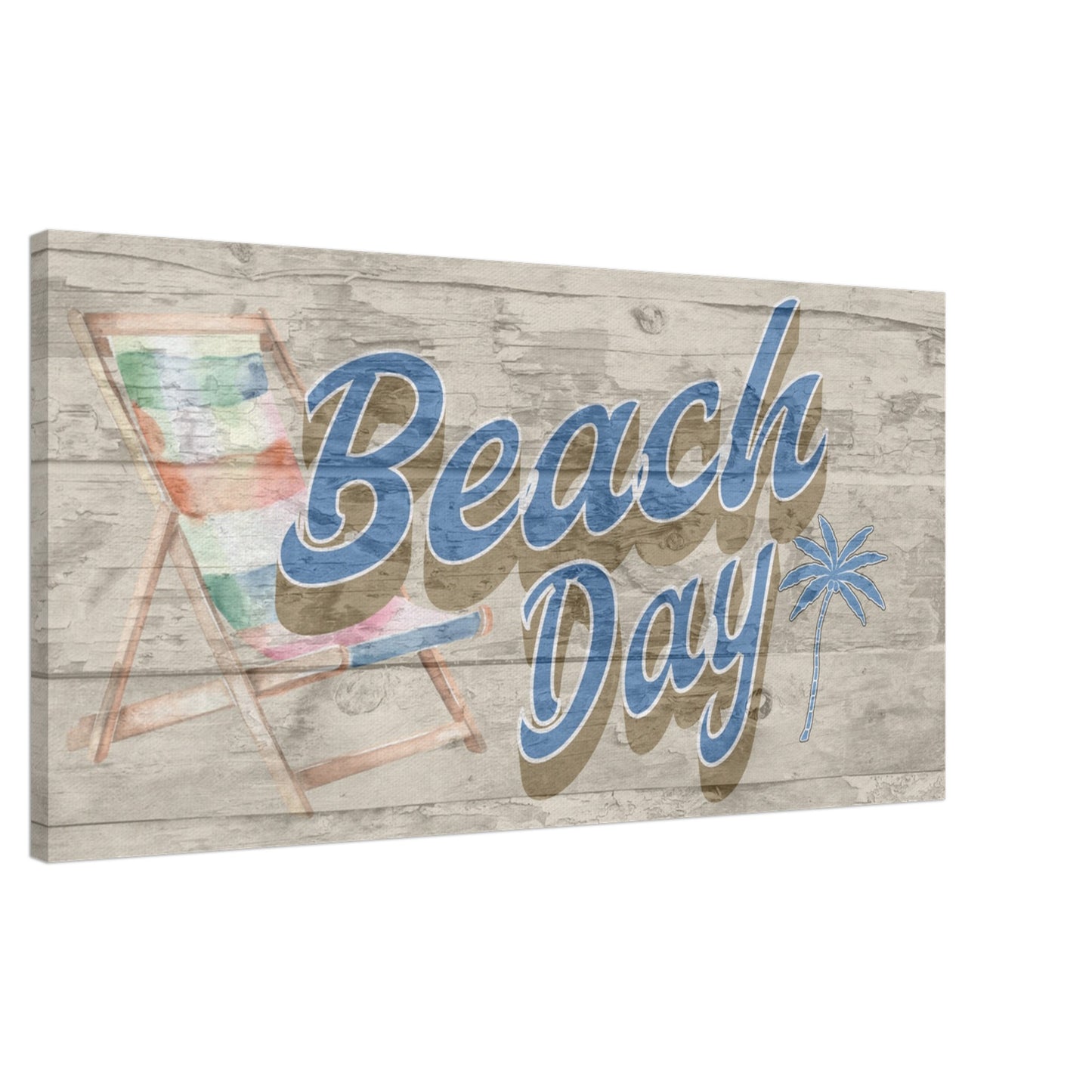 Distressed Beach Day Large Canvas Wall Print