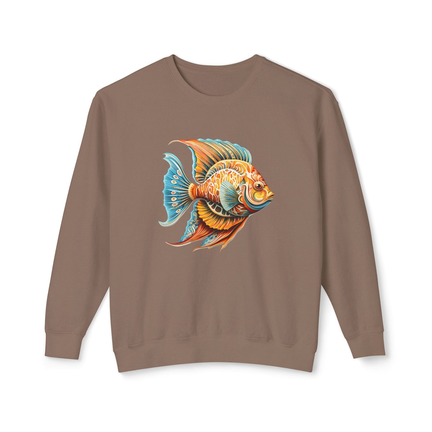 Beach Club Vibrant Fish Art Unisex Lightweight Crewneck Sweatshirt