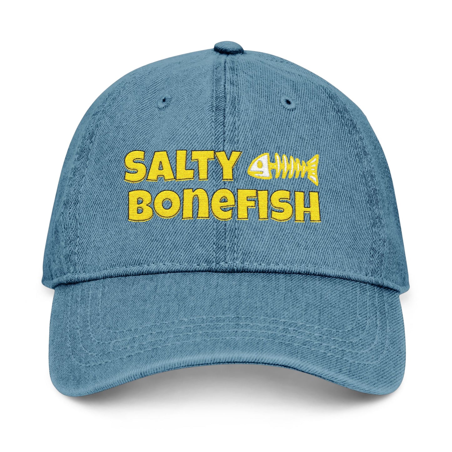 Salty Bonefish Embroidered Baseball Cap