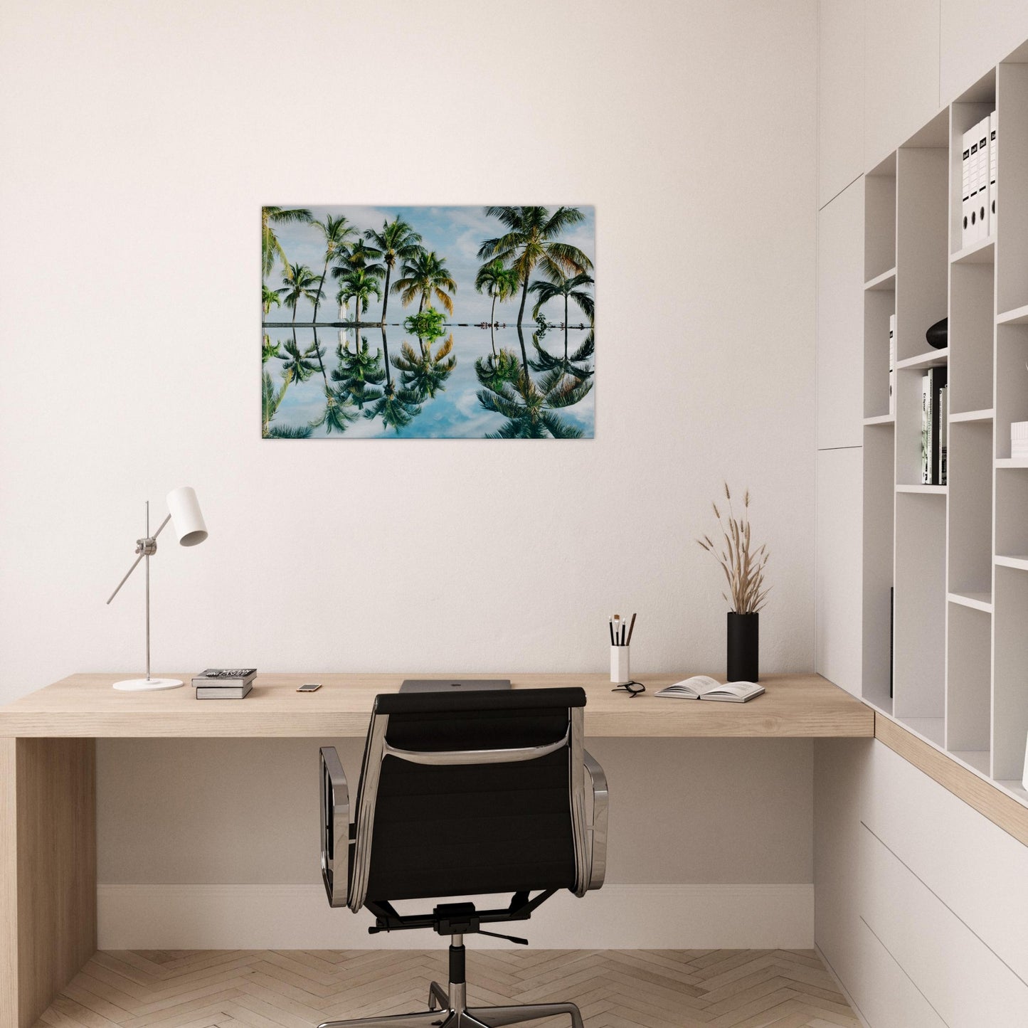Palm Tree Reflections Canvas Wall Print - at Caribbean Rays