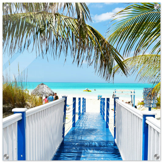 Blue Walk Way to Paradise Acrylic Wall Print at Caribbean Rays