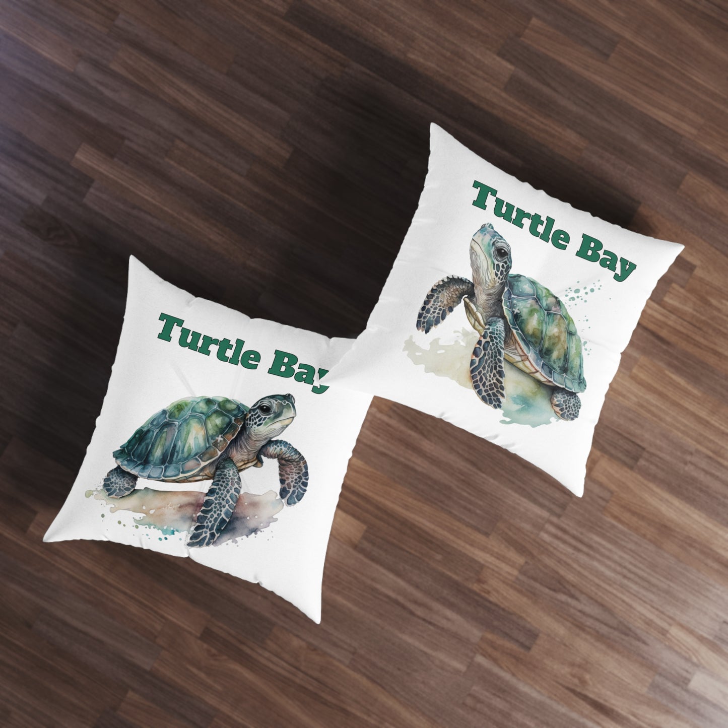 Turtle Bay Tufted Floor Pillow, Square Caribbean Rays