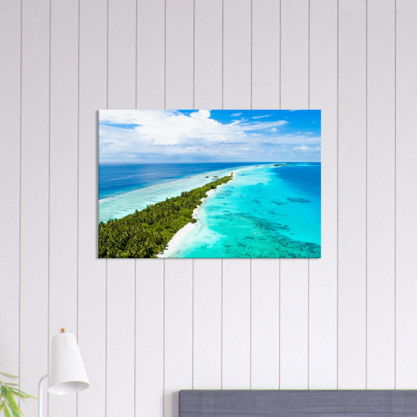 Skinny Island Canvas Wall Print Caribbean Rays