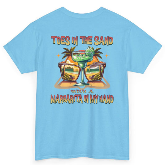 Toes in the Sand A Margarita in My Hand Unisex Heavy Cotton Tee at Caibbean Rays