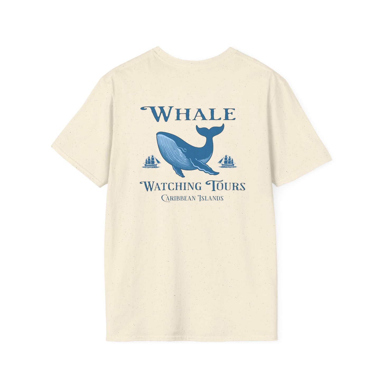 Whale Watching Tours Unisex Softstyle T-Shirt on Caribbean Rays