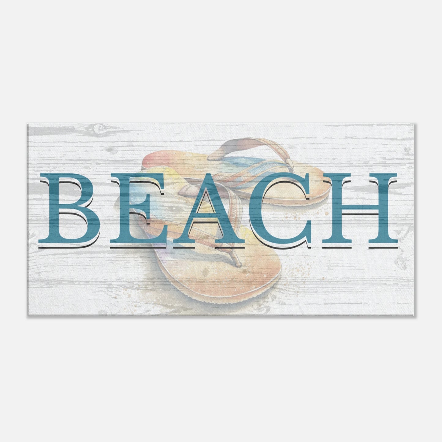Beach Flip Flop Canvas Wall Prints -at Caribbean Rays