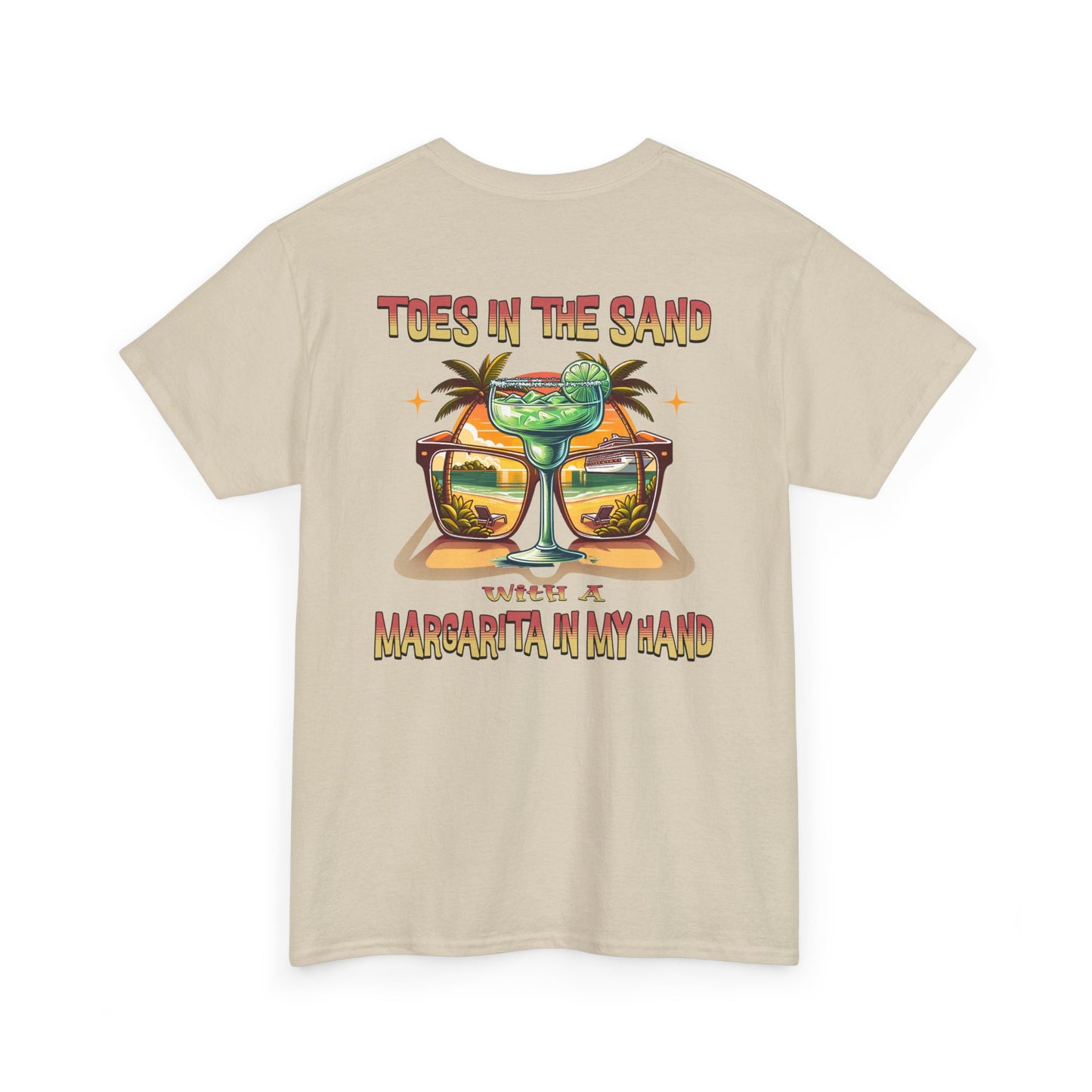 Toes in the Sand A Margarita in My Hand Unisex Heavy Cotton Tee by Caibbean Rays