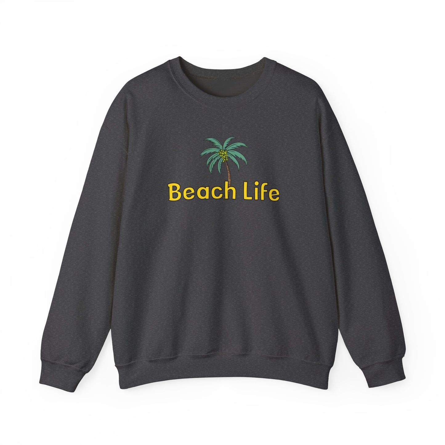 Beach Life Unisex Heavy Blend™ Crewneck Sweatshirt -on Caribbean Rays