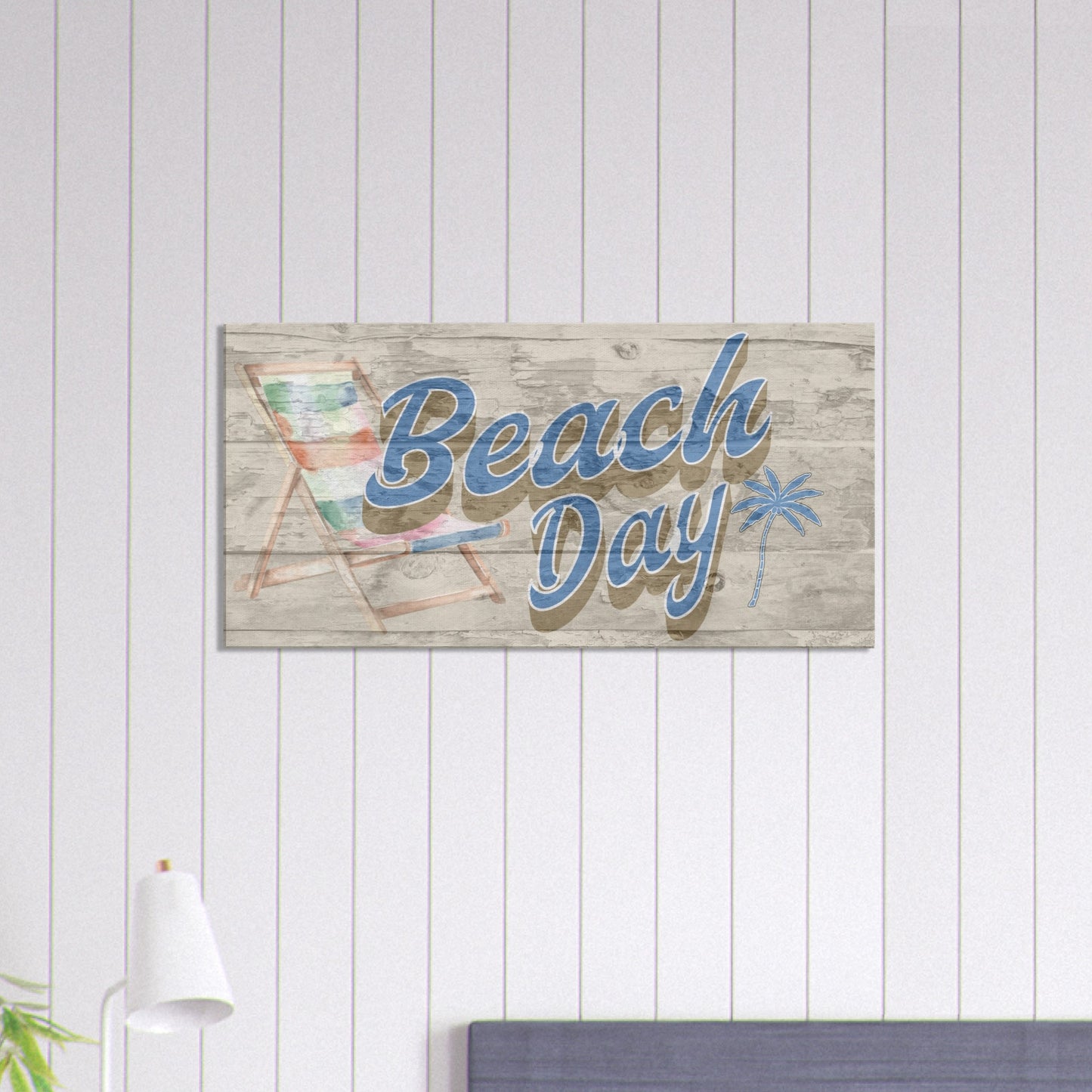 Distressed Beach Day Large Canvas Wall Print at Caribbean Rays