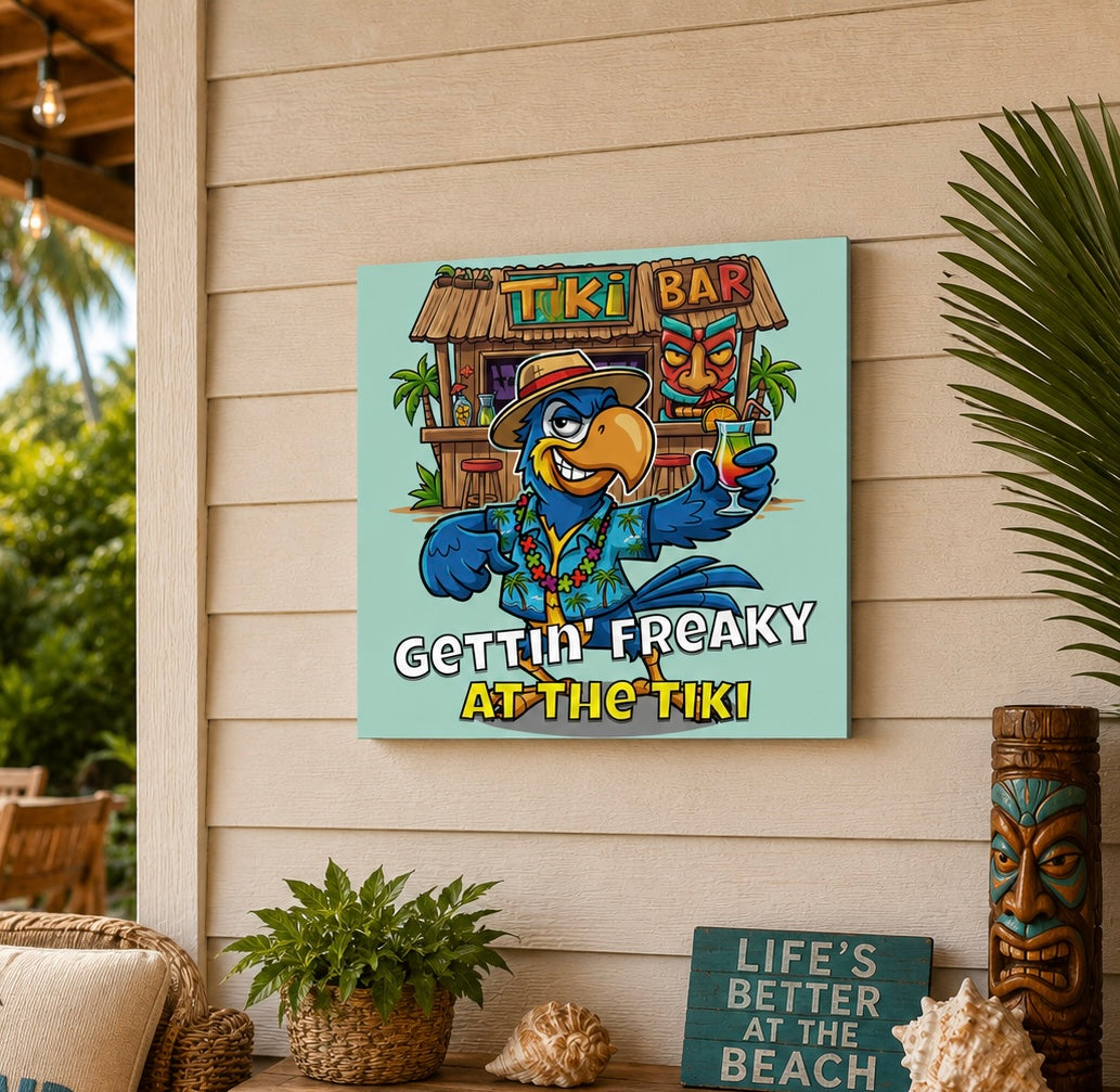 Gettin' Freaky at the Tiki Aluminum Wall Print