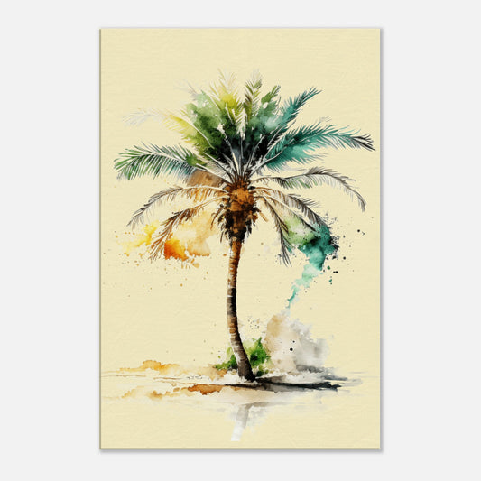 Tropical Single Palm Tree Left Canvas at Caribbean Rays
