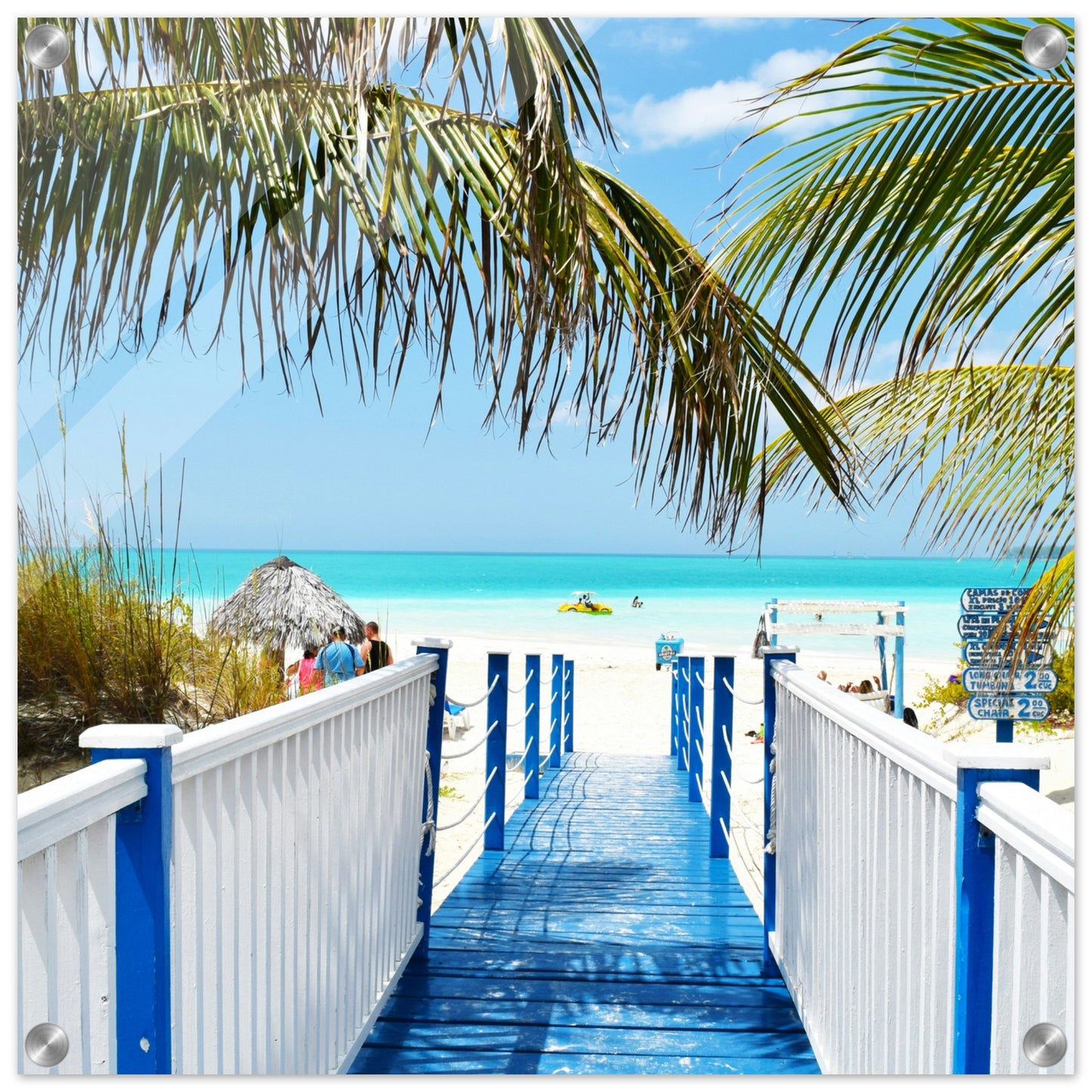 Blue Walk Way to Paradise Acrylic Wall Print - Caribbean Rays