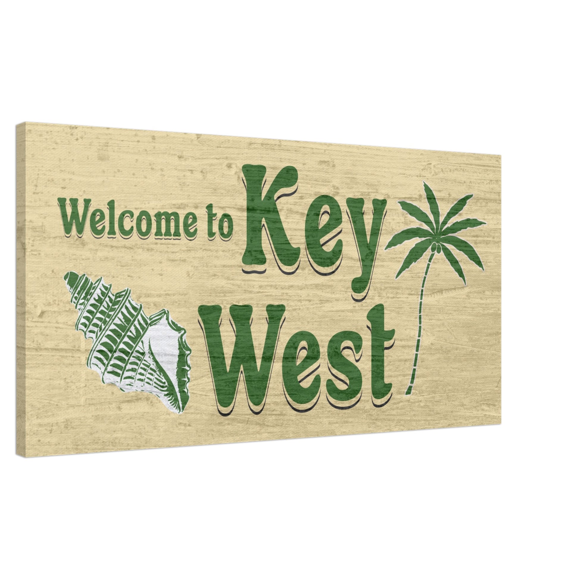 Welcome to Key West Large Canvas Wall Print Caribbean Rays