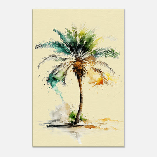Tropical Single Palm Tree Right Canvas Wall Art at Caribbean Rays