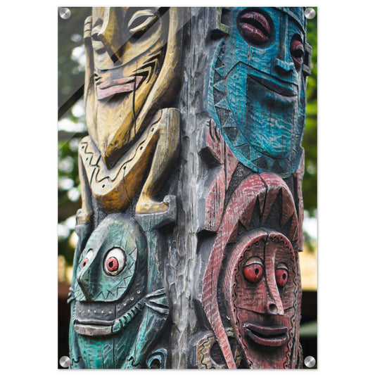 Tiki Totem Acrylic Wall Print by Caribbean Rays