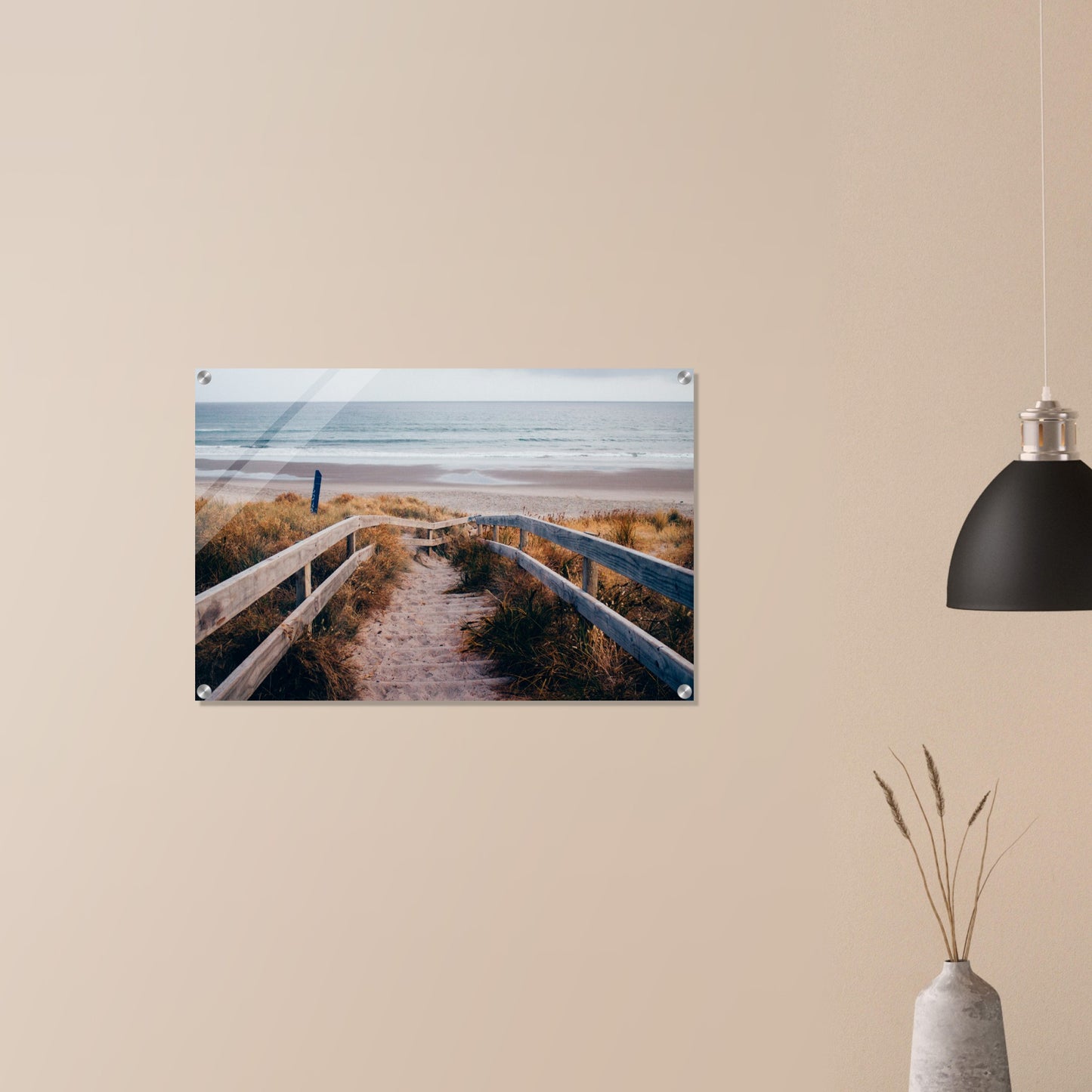 Sandy Steps Acrylic Wall Print on Caribbean Rays