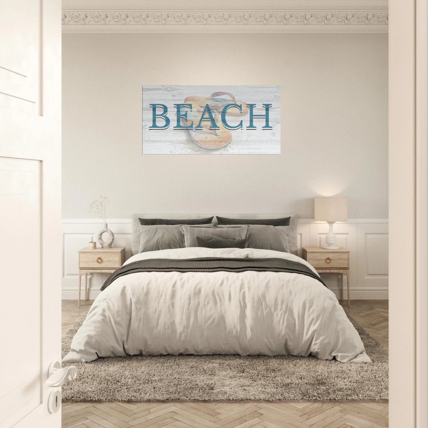 Beach Flip Flop Canvas Wall Prints on Caribbean Rays